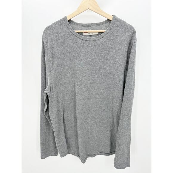Levi's Men's Gray Long Sleeve Thermal Knit Tee T-Shirt Round Neck Size XXL - Picture 1 of 9